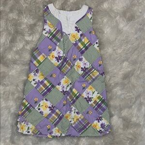 Gymboree Purple and Yellow Checkered Floral Dress